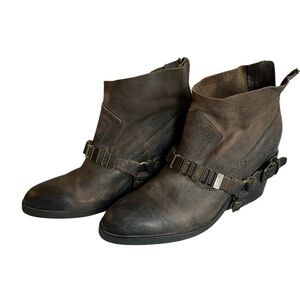 Dolce vita Teyla brown distressed leather pointed toe cowboy riding boots 10 EUC